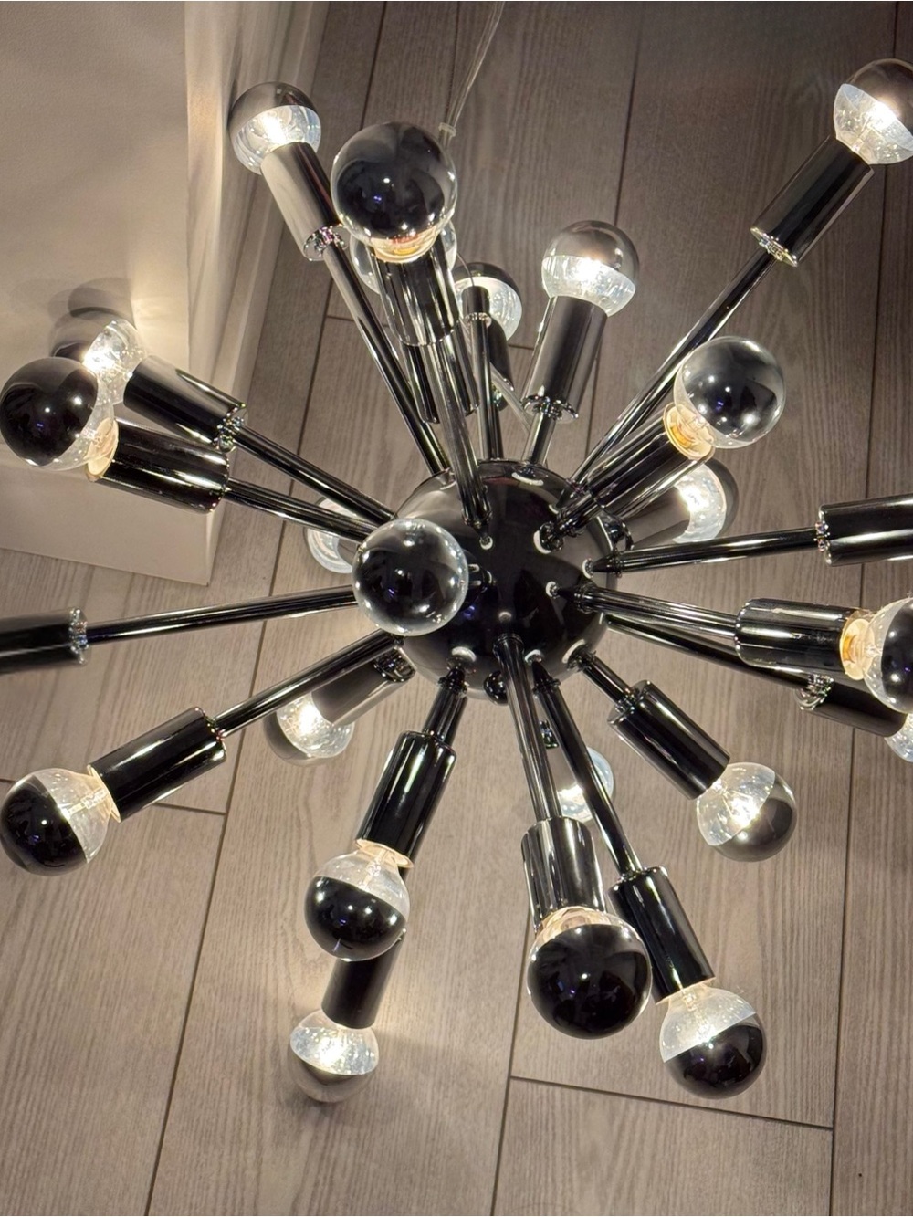 NUEVO 24-Light Chrome Sputnik Chandelier Mid Century Modern PL-5054